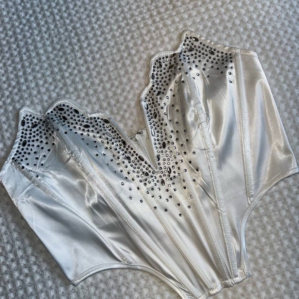 Bride/Bachelorette White Embellished Women's Top